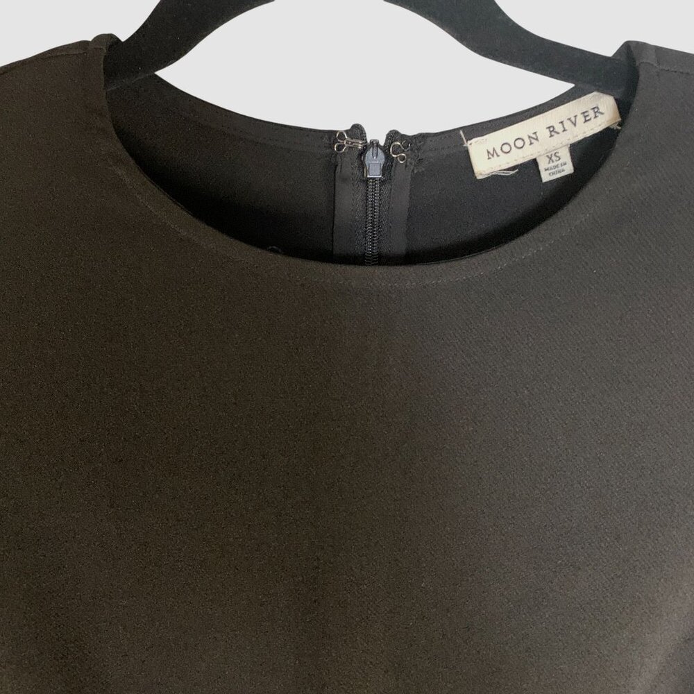 Moon River size XS Elegant Black Long Sleeve Sheath Dress Long Length NWT - Picture 4 of 10
